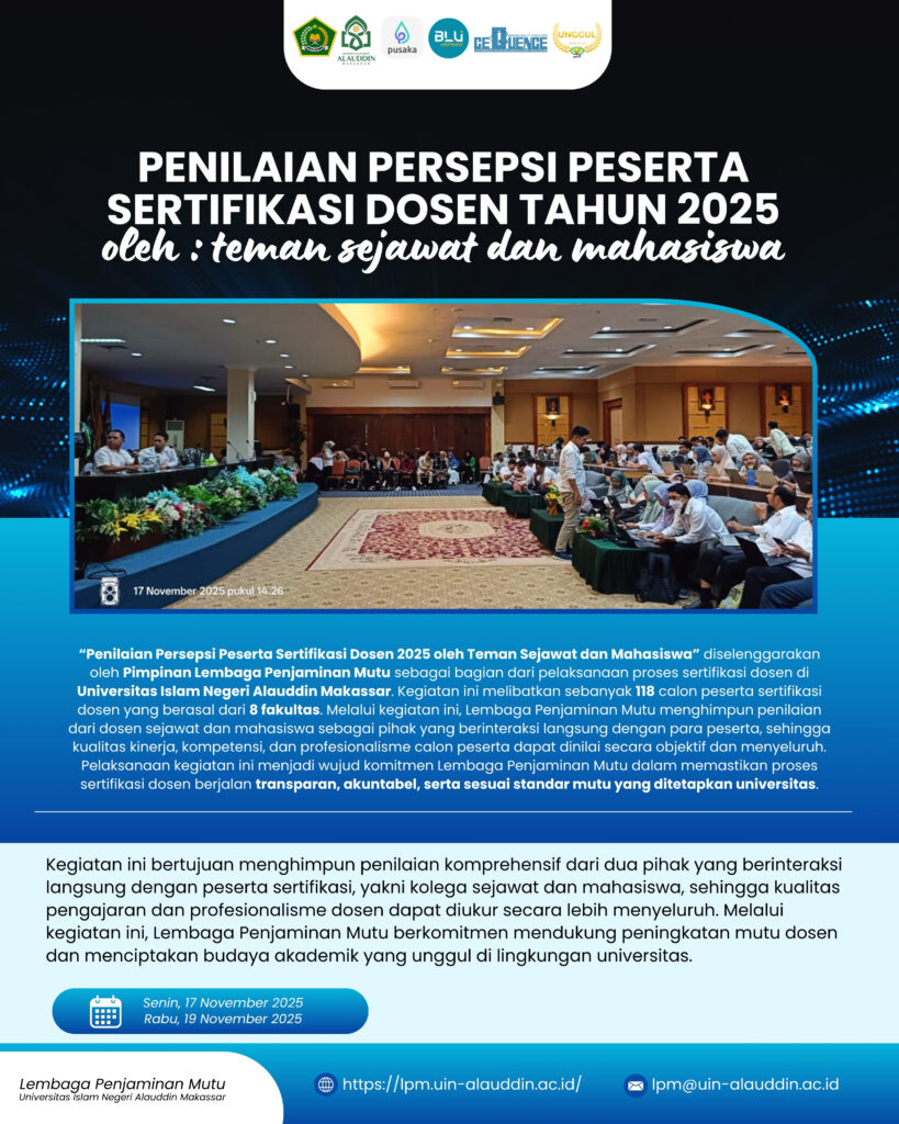 “Penilaian Persepsi Peserta Sertifikasi Dosen 2025 oleh Teman Sejawat dan Mahasiswa”